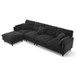 Modern Convertible Sectional Sofa L Shaped Reversible Couch Set With Free Pillows 5 Seat Cloud With Ottoman - Black