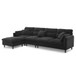 Modern Convertible Sectional Sofa L Shaped Reversible Couch Set With Free Pillows 5 Seat Cloud With Ottoman - Black