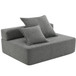 Loveseat Frame For Oversized Modular U Shaped Sectional Floor Couch Convertible Compressed Couch, Spacious Foam Filled Sofa - Gray