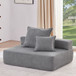 Loveseat Frame For Oversized Modular U Shaped Sectional Floor Couch Convertible Compressed Couch, Spacious Foam Filled Sofa - Gray