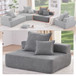 Loveseat Frame For Oversized Modular U Shaped Sectional Floor Couch Convertible Compressed Couch, Spacious Foam Filled Sofa - Gray