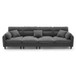Modern Convertible Sectional Sofa L Shaped Reversible Couch Set With Free Pillows 5 Seat Cloud With Ottoman - Gray