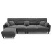Modern Convertible Sectional Sofa L Shaped Reversible Couch Set With Free Pillows 5 Seat Cloud With Ottoman - Gray
