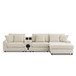 Sectional With Bluetooth Speakers L Shaped Couch With Console USB Charger, Cup Holders Storage Ottoman Deep And Wide Seat Cloud Sofa - Cream