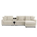 Sectional With Bluetooth Speakers L Shaped Couch With Console USB Charger, Cup Holders Storage Ottoman Deep And Wide Seat Cloud Sofa - Cream