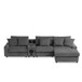 Sectional With Bluetooth Speakers L Shaped Couch With Console USB Charger, Cup Holders Storage Ottoman Deep And Wide Seat Cloud Sofa - Dark Gray