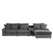 Sectional With Bluetooth Speakers L Shaped Couch With Console USB Charger, Cup Holders Storage Ottoman Deep And Wide Seat Cloud Sofa - Dark Gray