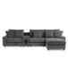 Sectional With Bluetooth Speakers L Shaped Couch With Console USB Charger, Cup Holders Storage Ottoman Deep And Wide Seat Cloud Sofa - Dark Gray