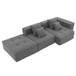 3 Piece Free Combination L Shaped Modular Sectional, Minimalist Floor Couch Set, Convertible Foam Filled Cloud Compressed Couch For Living Room - Gray