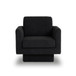 360° Modern Swivel Accent Chair Round Armchair, Thick Padded Single Lounge Sofa Upholstered Comfy - Black