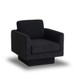 360° Modern Swivel Accent Chairs Round Armchair, Thick Padded Lounge Sofa Upholstered Comfy (Set of 2) - Black