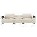 Sectional With Bluetooth Speaker Comfy Cloud Couch Set With Drop Down Table Cup Holders, USB Charger Storage Armrest Wide Seat Sofa - Beige