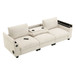 Sectional With Bluetooth Speaker Comfy Cloud Couch Set With Drop Down Table Cup Holders, USB Charger Storage Armrest Wide Seat Sofa - Beige