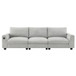 Sectional With Bluetooth Speaker Comfy Cloud Couch Set With Drop Down Table Cup Holders, USB Charger Storage Armrest Wide Seat Sofa - Gray