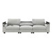 Sectional With Bluetooth Speaker Comfy Cloud Couch Set With Drop Down Table Cup Holders, USB Charger Storage Armrest Wide Seat Sofa - Gray