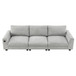 Sectional With Bluetooth Speaker Comfy Cloud Couch Set With Drop Down Table Cup Holders, USB Charger Storage Armrest Wide Seat Sofa - Gray