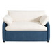 Oversized Single Sofa Chair Wide And Deep Seat, Modern Upholstered Comfy Blocking Couch Lounge With Pillows - Blue / Cream