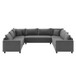 Modular Sectional Reversible U Shaped Couch Set, Free Combination Minimalist Style, Oversized 8 Seat Convertible Sofa - Gray