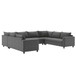 Modular Sectional Reversible U Shaped Couch Set, Free Combination Minimalist Style, Oversized 8 Seat Convertible Sofa - Gray