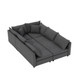 Modular Sectional Bed Couch Set With Pillows Free Combination, Minimalist Style Oversized 6 Seat Convertible Sofa - Gray