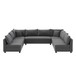 Modular Sectional Reversible U Shaped Couch Set, Free Combination Minimalist Style Oversized 8 Seat Convertible Sofa - Gray