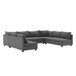 Modular Sectional Reversible U Shaped Couch Set, Free Combination Minimalist Style Oversized 8 Seat Convertible Sofa - Gray