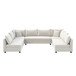 Modular Sectional Reversible U Shaped Couch Set, Free Combination Minimalist Style Oversized 8 Seat Convertible Sofa - Cream