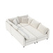 Modular Sectional Bed Couch Set With Pillows Free Combination, Minimalist Style Oversized 6 Seat Convertible Sofa - Cream