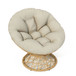 Ergonomic Wicker Chair With Cloud Thick Density Cushion, 3 Proof Cover High Capacity Iron Frame Fluid 360° Swivel - Beige / Natural