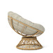 Ergonomic Wicker Chair With Cloud Thick Density Cushion, 3 Proof Cover High Capacity Iron Frame Fluid 360° Swivel - Beige / Natural