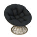 Ergonomic Wicker Chair With Cloud Thick Density Cushion, 3 Proof Cover High Capacity Iron Frame Fluid 360° Swivel - Black / Brown