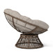 Ergonomic Wicker Chair With Cloud Thick Density Cushion, 3 Proof Cover High Capacity Iron Frame Fluid 360° Swivel - Beige / Brown