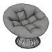 Ergonomic Wicker Chair With Cloud Thick Density Cushion, 3 Proof Cover High Capacity Iron Frame Fluid 360° Swivel - Gray