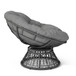 Ergonomic Wicker Chair With Cloud Thick Density Cushion, 3 Proof Cover High Capacity Iron Frame Fluid 360° Swivel - Gray