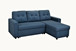 Convertible L Shaped Sectional Sleeper Sofa Bed, Saving Pull Out Couch - Blue
