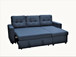Convertible L Shaped Sectional Sleeper Sofa Bed, Saving Pull Out Couch - Blue