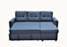 Convertible L Shaped Sectional Sleeper Sofa Bed, Saving Pull Out Couch - Blue