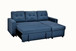 Convertible L Shaped Sectional Sleeper Sofa Bed, Saving Pull Out Couch - Blue