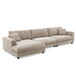 Oversized Sectional L Shaped Cloud Couch With USB Charging Port Cup Holder Deep And Wide Seat Sofa With Chaise Comfy - Khaki
