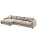 Oversized Sectional L Shaped Cloud Couch With USB Charging Port Cup Holder Deep And Wide Seat Sofa With Chaise Comfy - Khaki