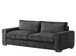 Luxe - Corduroy Sofa With Sleek Design, Spacious And Comfortable 3 Seater Couch - Black