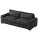 Luxe - Corduroy Sofa With Sleek Design, Spacious And Comfortable 3 Seater Couch - Black