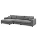 Oversized Sectional L Shaped Cloud Couch With USB Charging Port Cup Holder Deep And Wide Seat Sofa With Chaise Comfy - Gray