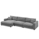 Oversized Sectional L Shaped Cloud Couch With USB Charging Port Cup Holder Deep And Wide Seat Sofa With Chaise Comfy - Gray