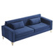 Aesthetic Sofas For Living Room, 3 Seater Couch With Classic Modern Appeal And Luxurious Soft Comfort, Easy To Maintain - Blue