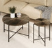 Radial - Pattern Coffee And End Table Set Waterproof Cover, Distressed Cylindrical Design, Legs Classic Rustic Charm (Set of 2) - Walnut Brown