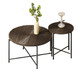 Coffee And End Table Set Waterproof Cover, Distressed Cylindrical Design, Legs Classic Rustic Charm (Set of 2) - Walnut Brown