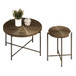 Coffee And End Table Set Waterproof Cover, Distressed Cylindrical Design, Legs Classic Rustic Charm (Set of 2) - Walnut Brown