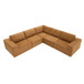 Modular Sectional With Wide Seat Free Combination L Shaped Couch Set Cloud Upholstered Minimalist Boneless Sofa - Brown