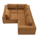 Modular Sectional With Wide Seat Free Combination L Shaped Couch Set Cloud Upholstered Minimalist Boneless Sofa - Brown